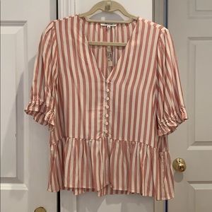 Madewell stripe peplum top